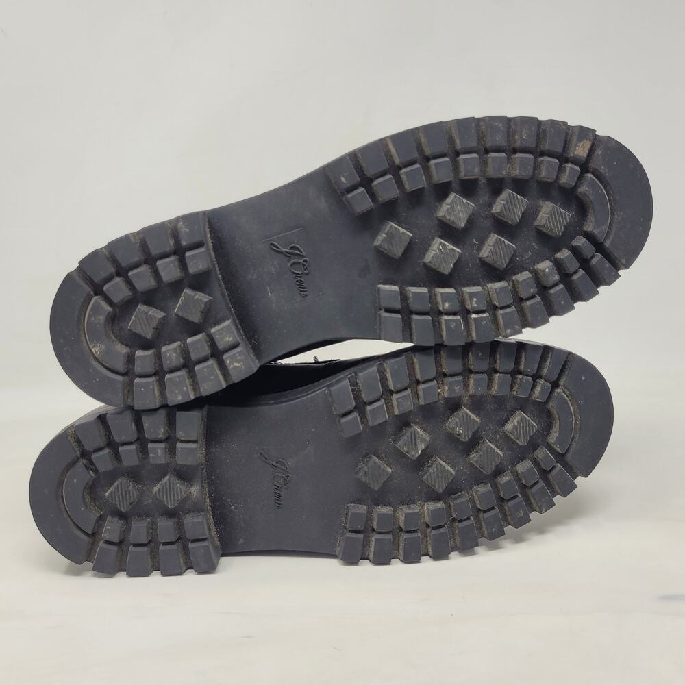 J. Crew Black Leather Lace-Up Lug Sole Ankle Boots - Picture 9 of 10